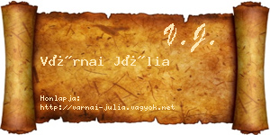 Várnai Júlia névjegykártya