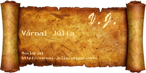 Várnai Júlia névjegykártya